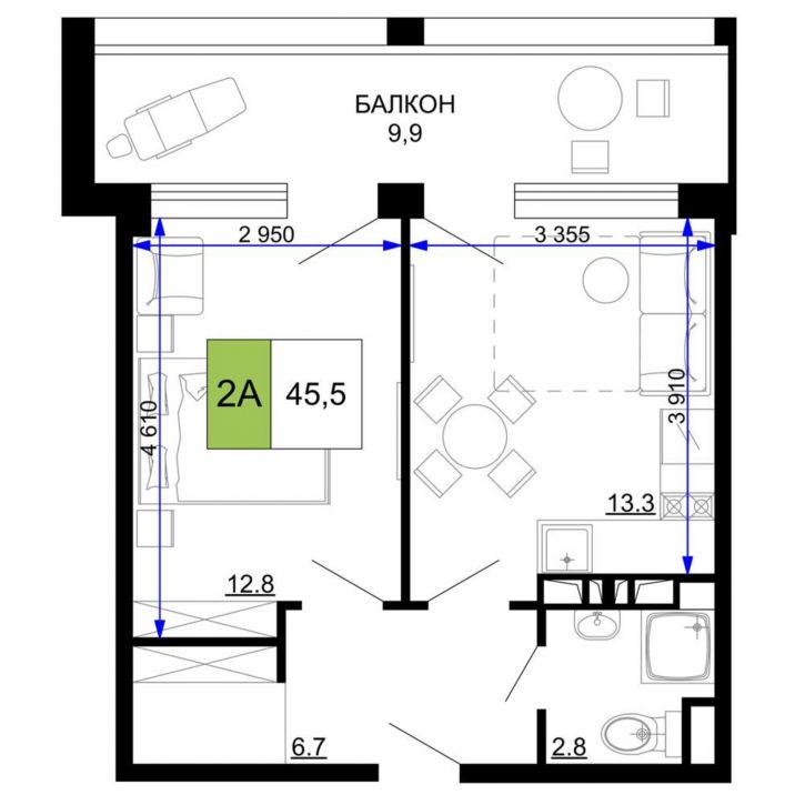 2-комн квартира в новом доме Сосновый проезд, д.10 литера 1