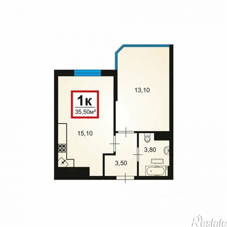 1-комн квартира Анапское шоссе, 32 4,  д. 32 4,  к. 4