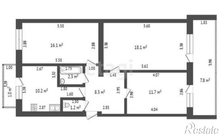 3-комн квартира ул Родниковая, 2/1,  д. 2/1