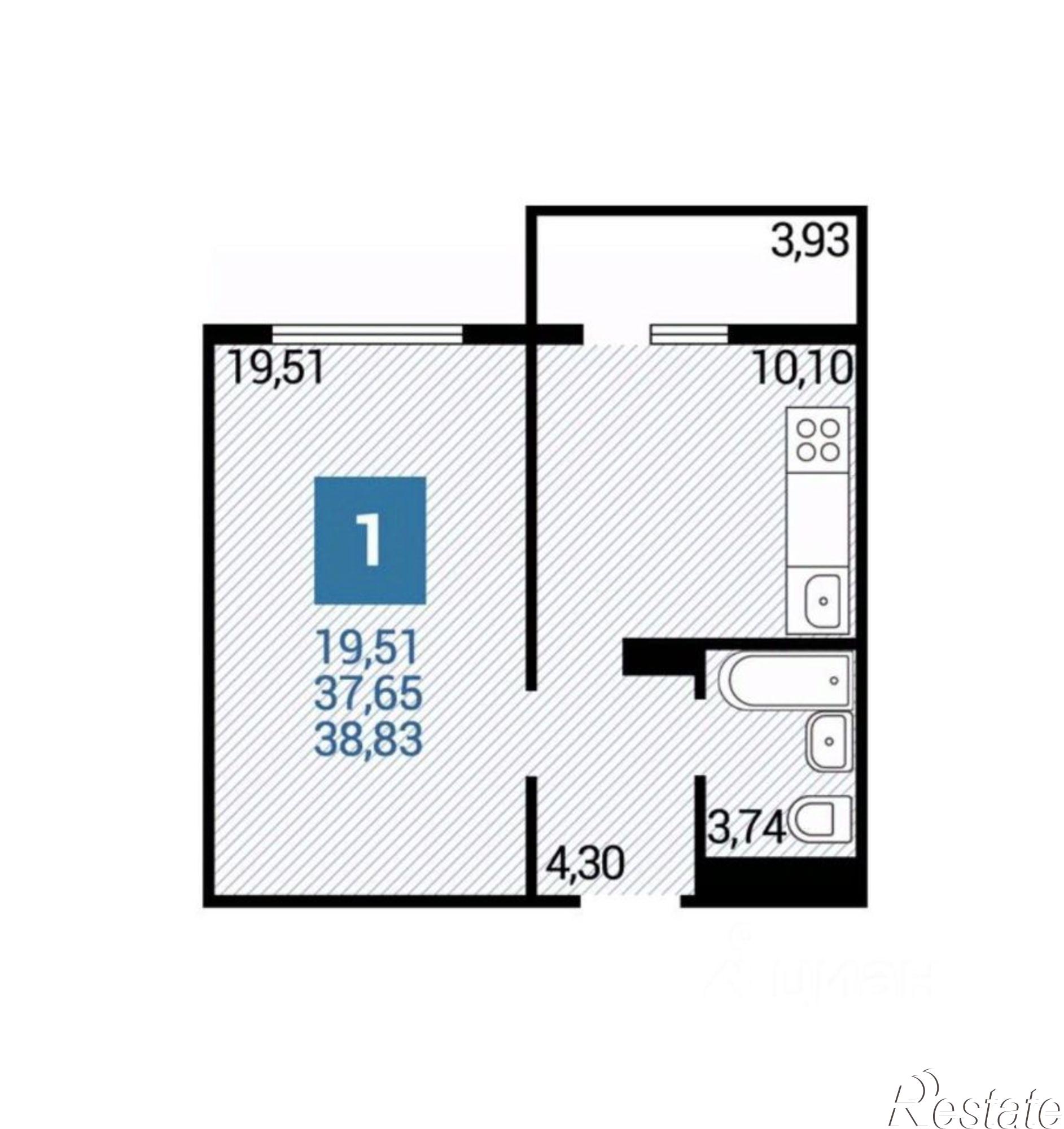 Купить квартиру за 5 900 000 рублей на улица Адмирала Пустошкина, 22 с10