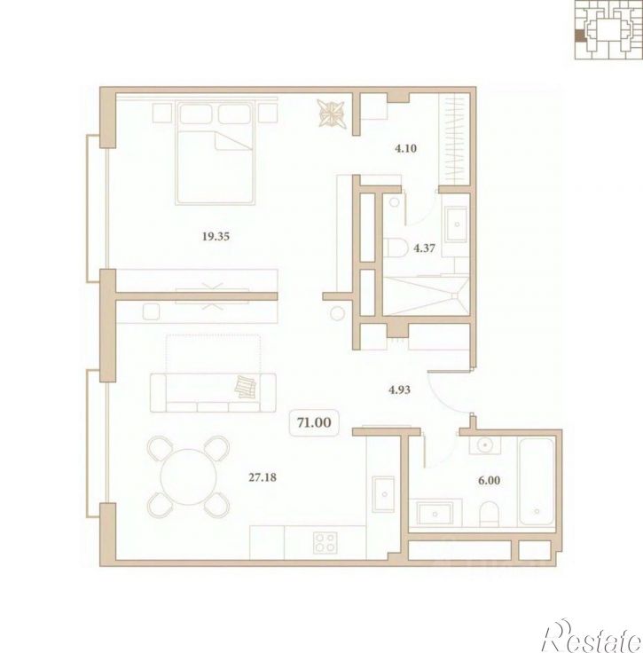 1-комн квартира ул Толстого, 27,  д. 27