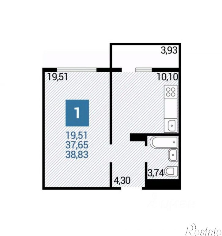 1-комн квартира улица Адмирала Пустошкина, 22 с10,  д. 22 с10