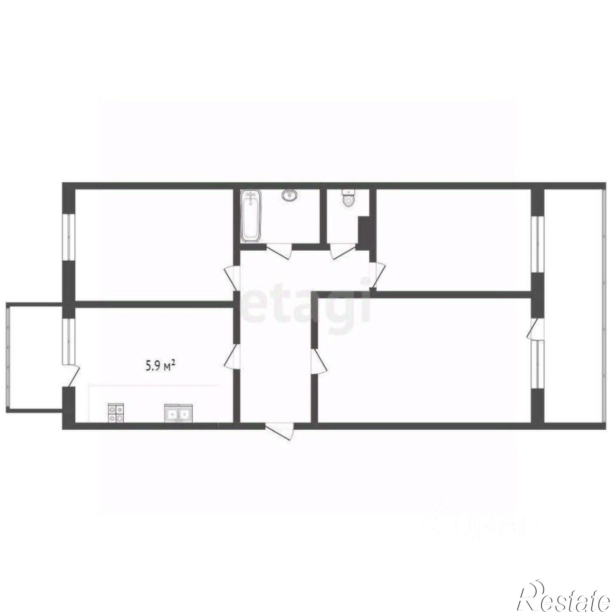 Купить квартиру за 6 600 000 рублей на ул Новороссийская, 264