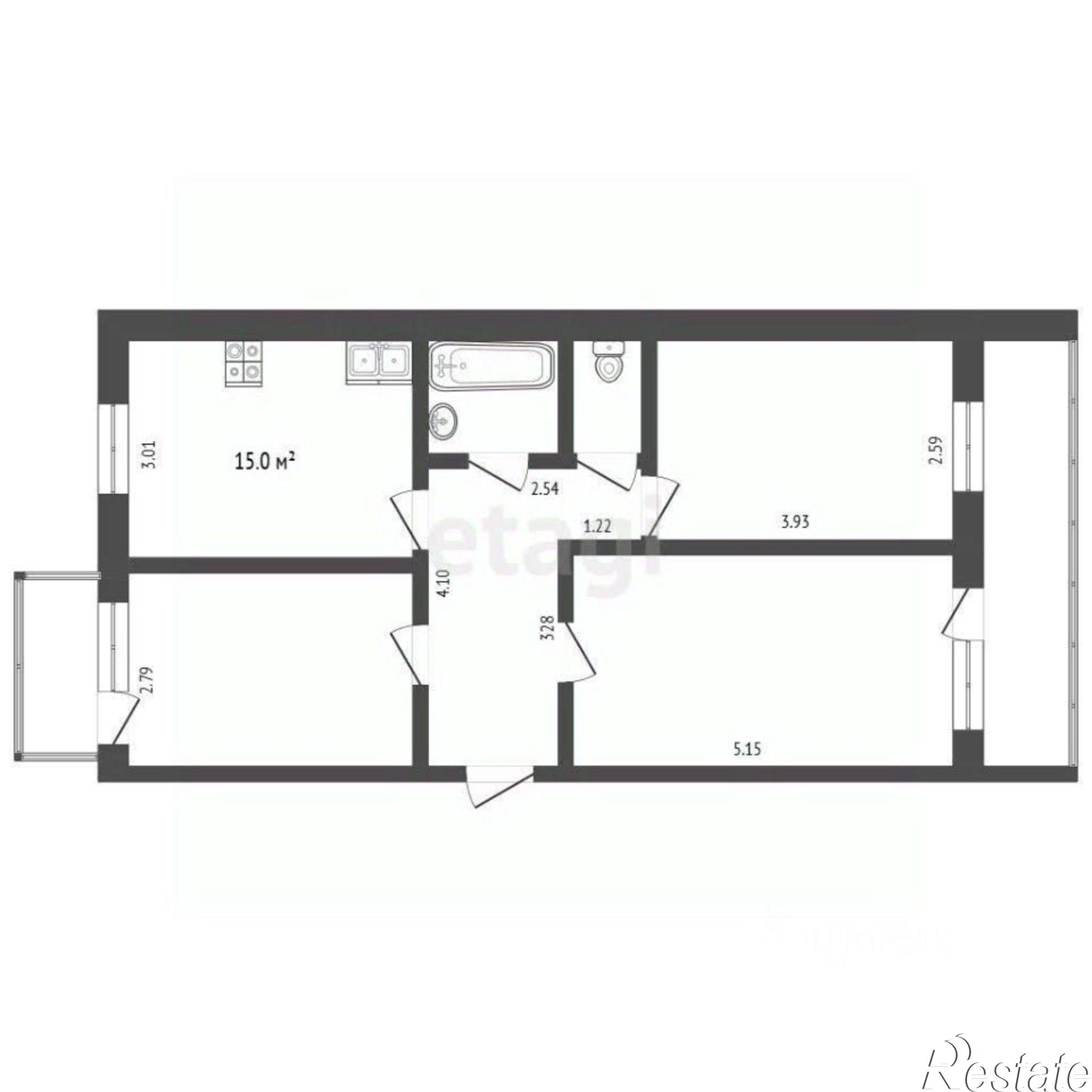 Купить квартиру за 6 750 000 рублей на ул Новороссийская, 266
