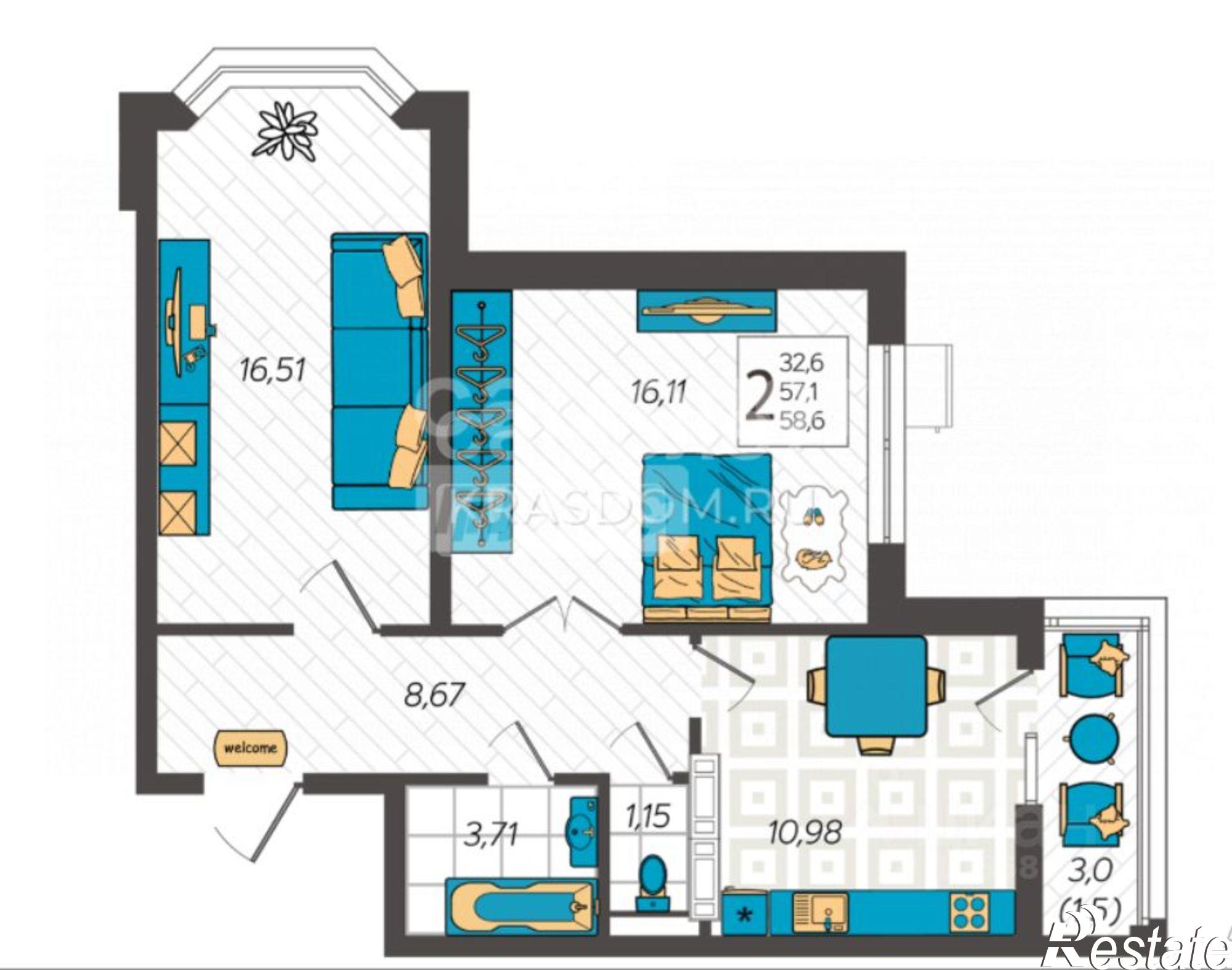 Купить квартиру за 14 900 000 рублей на ул Крылова, 13 2