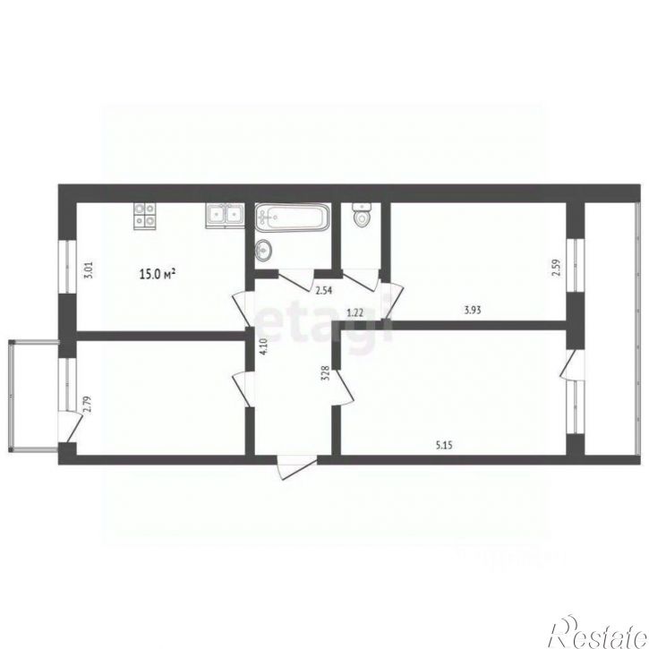 3-комн квартира ул Новороссийская, 266,  д. 266