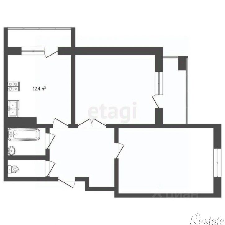 2-комн квартира улица Омелькова, 20 к7,  д. 20 к7