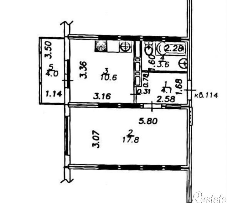1-комн квартира улица Адмирала Пустошкина, 22 с6,  д. 22 с6