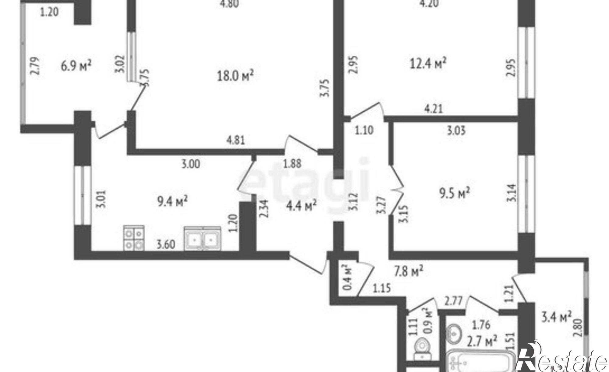Купить квартиру за 9 500 000 рублей на улица Ленина, 157
