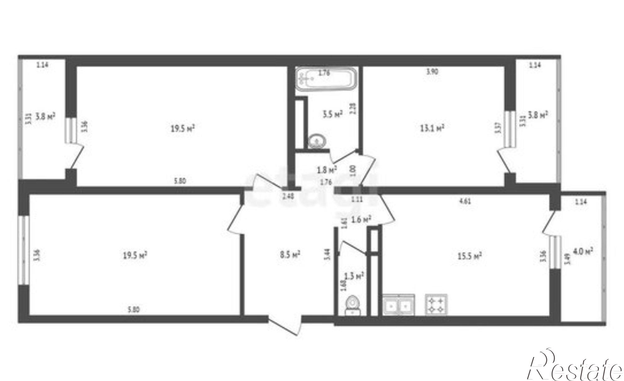 Купить квартиру за 11 300 000 рублей на улица Адмирала Пустошкина, 22к11
