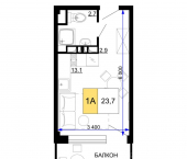 1-комн, 23 кв м, этаж 2/9 ул Дружбы, 11