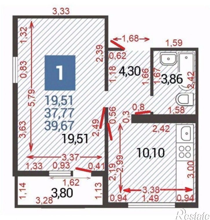 1-комн квартира улица Ленина, 233,  д. 233