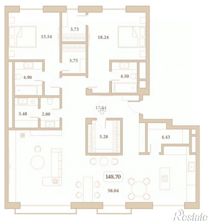 2-комн квартира улица Толстого, 27,  д. 27