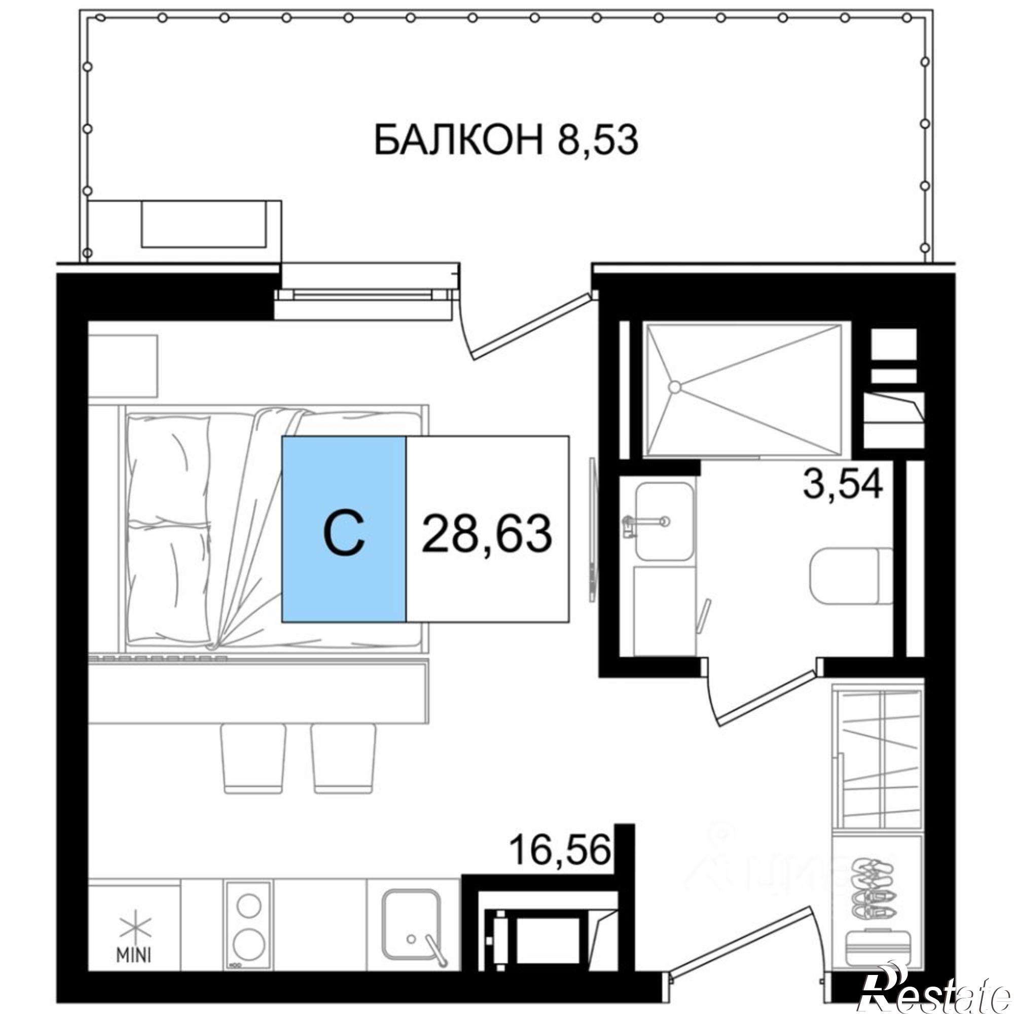 Купить квартиру за 11 738 300 рублей на Симферопольское шоссе