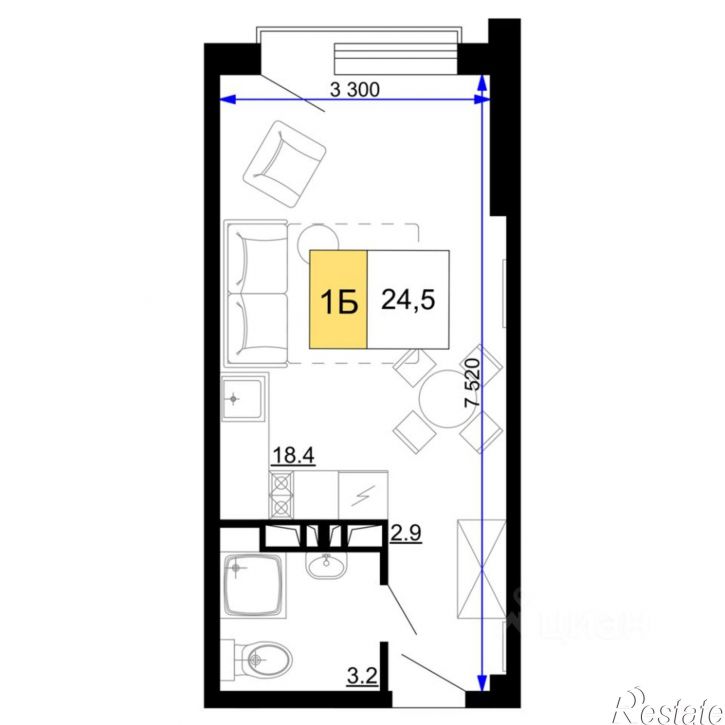 1-комн квартира в новом доме улица Дружбы, 11,  д. 11