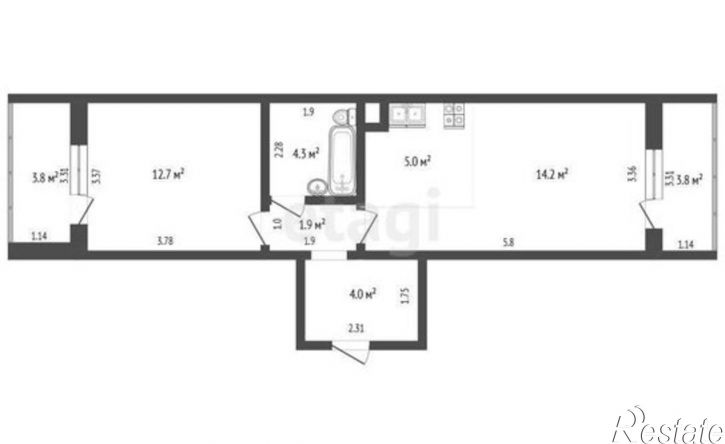 1-комн квартира улица Адмирала Пустошкина, 22 c11,  д. 22 c11
