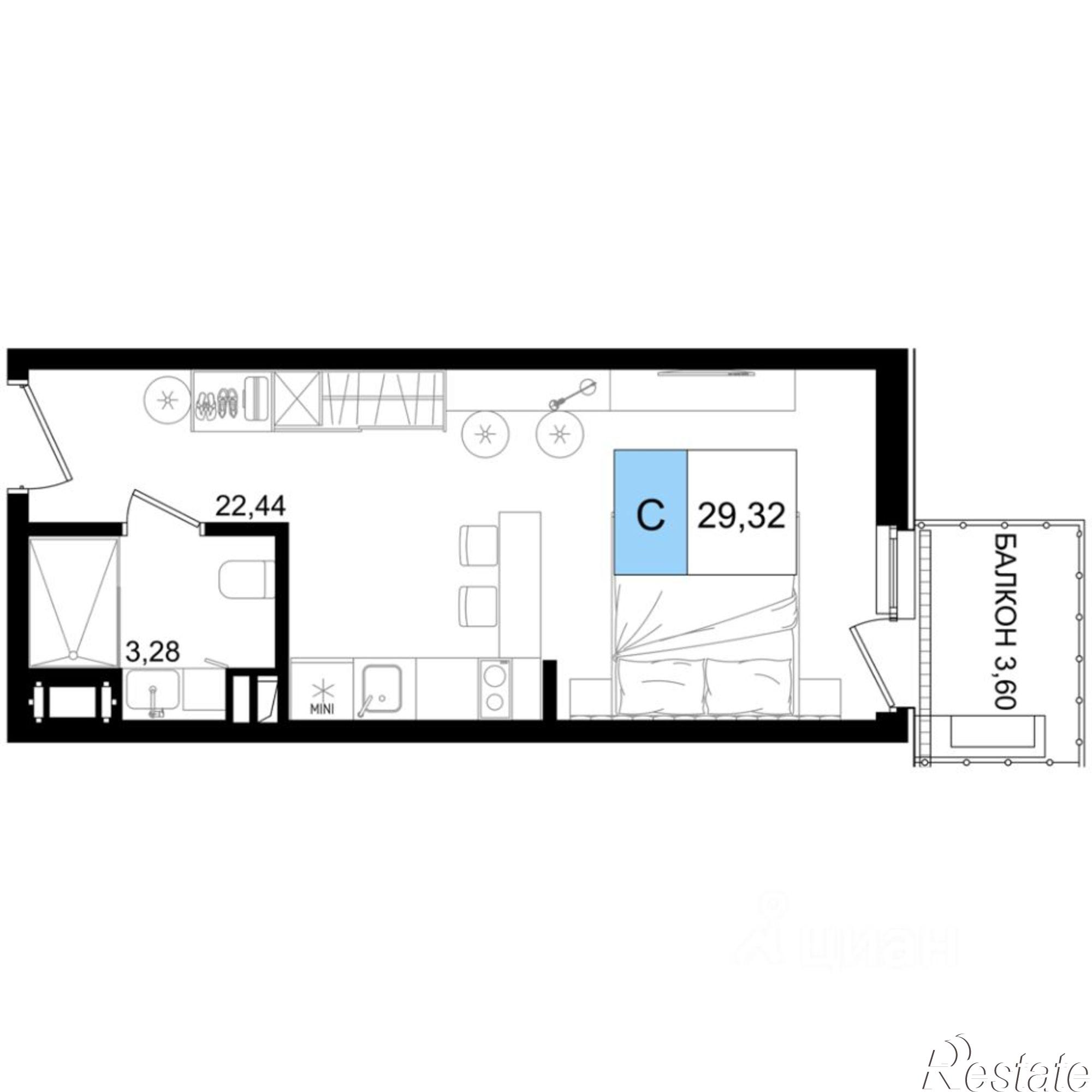 Купить квартиру за 11 581 400 рублей на Пионерский проспект, 32Б