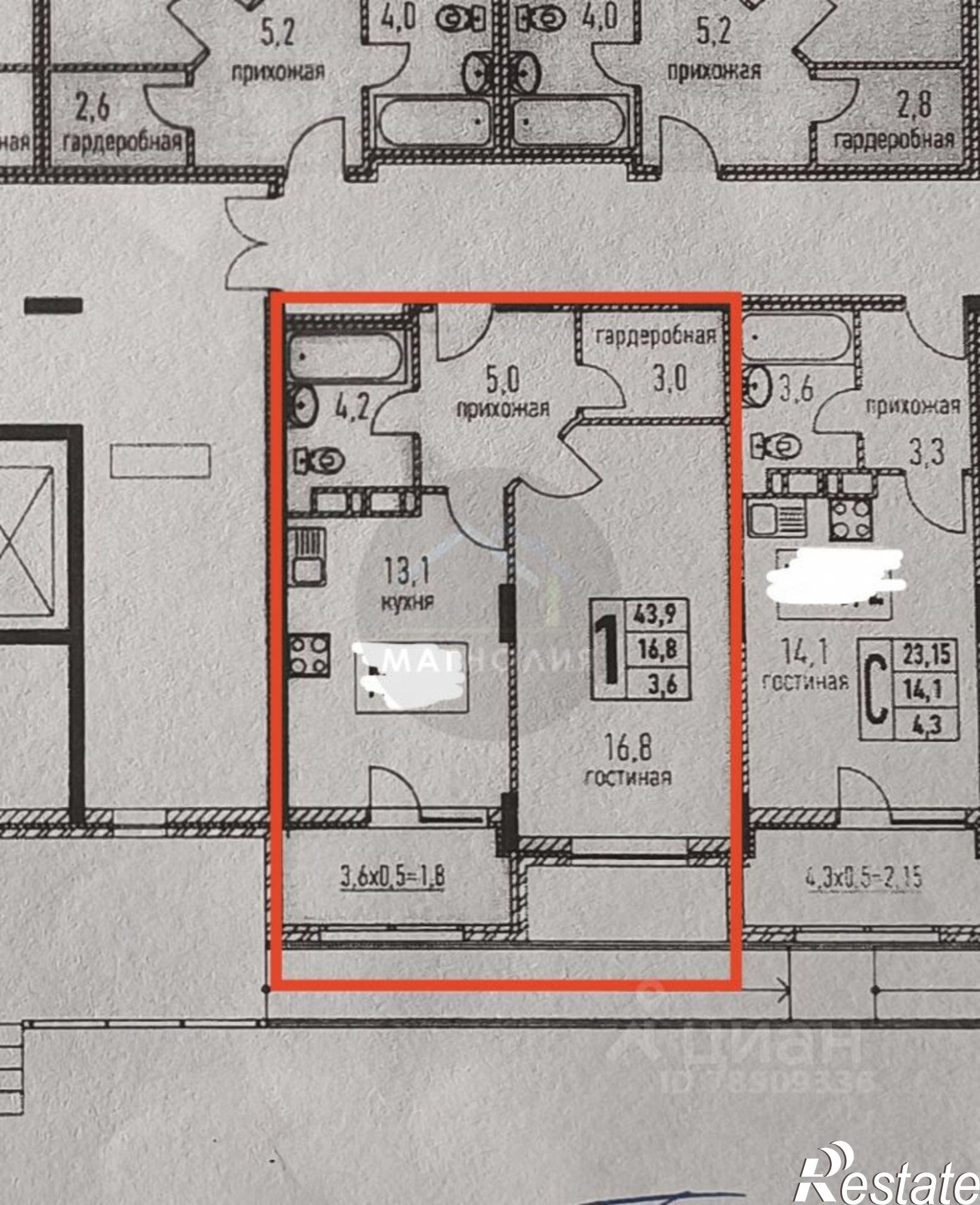 Купить квартиру за 9 300 000 рублей на Таманская улица, 121 к13