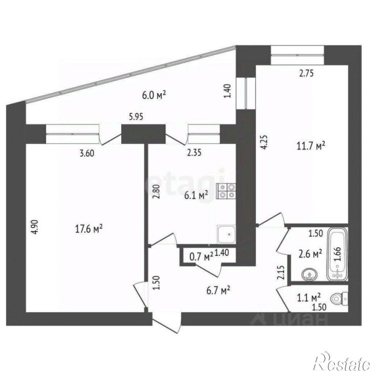 2-комн квартира улица Чехова, 4Г,  д. 4Г