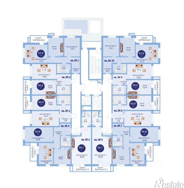 2-комн квартира в новом доме улица Ленина, 241к1