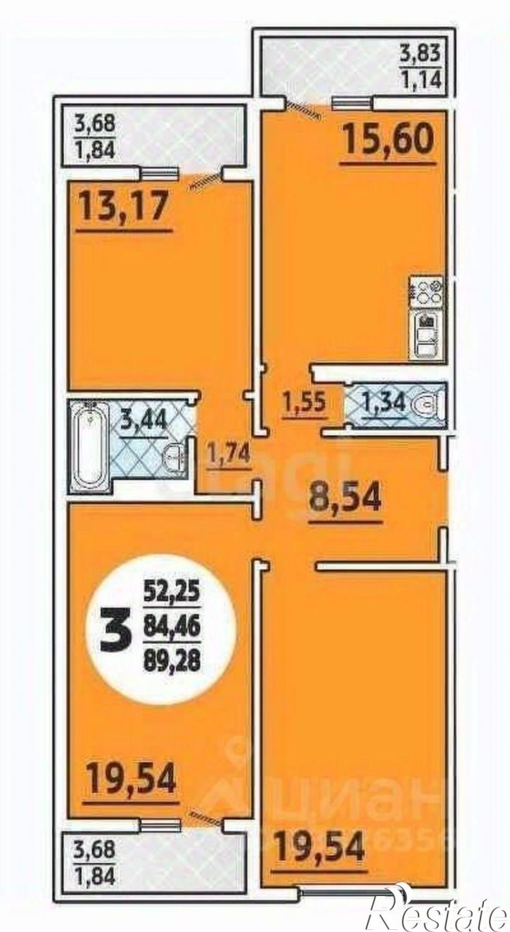 3-комн квартира муниципальный округ Анапа