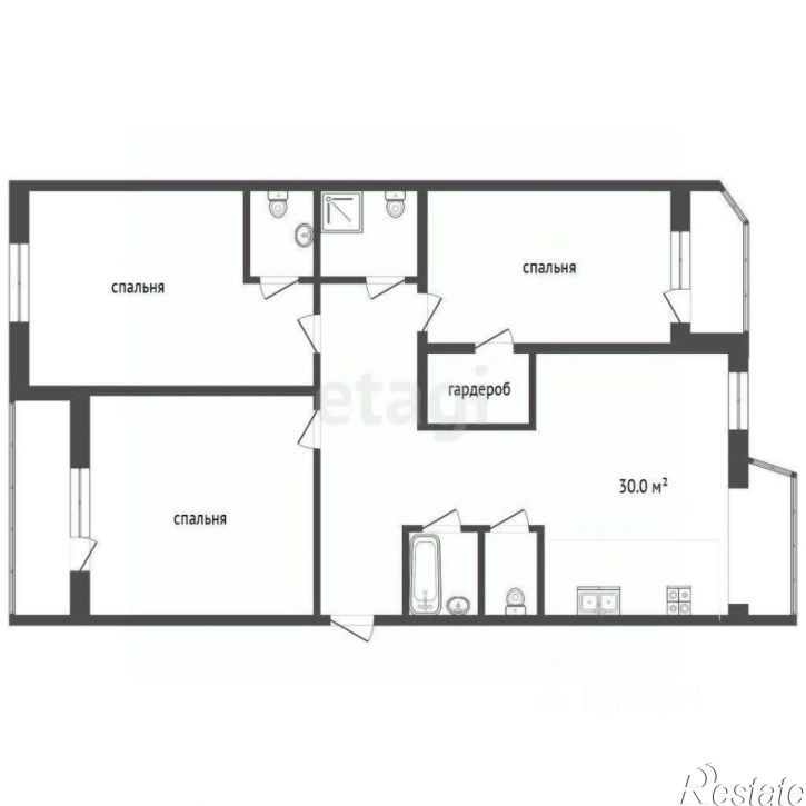 3-комн квартира Владимирская улица, 134,  д. 134