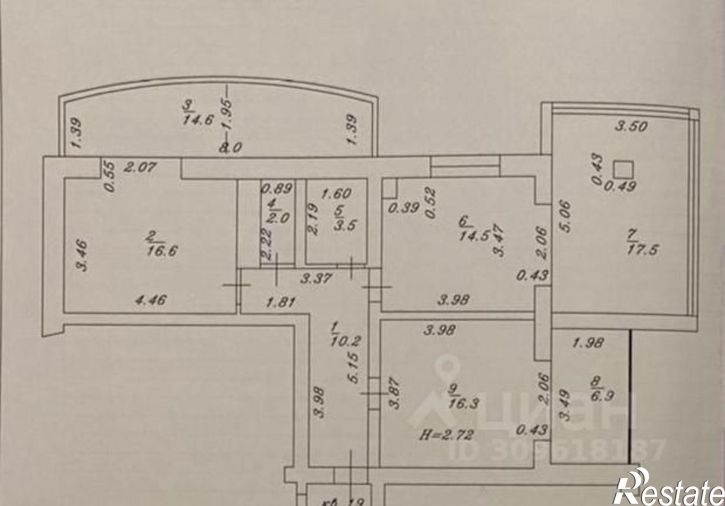 3-комн квартира Владимирская улица, 55 к3-7,  д. 55 к3-7