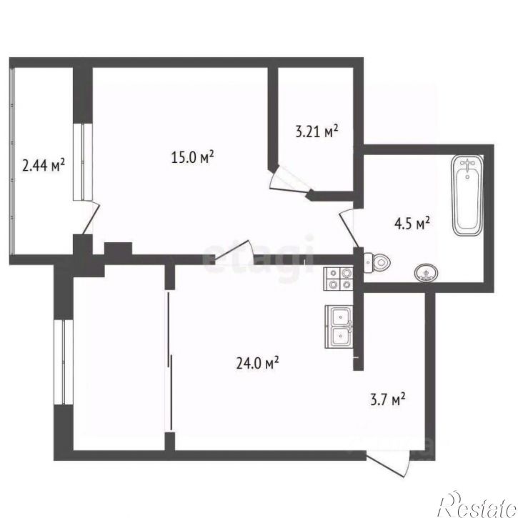 1-комн квартира ул Владимирская, 148 2,  д. 148 2,  к. 2