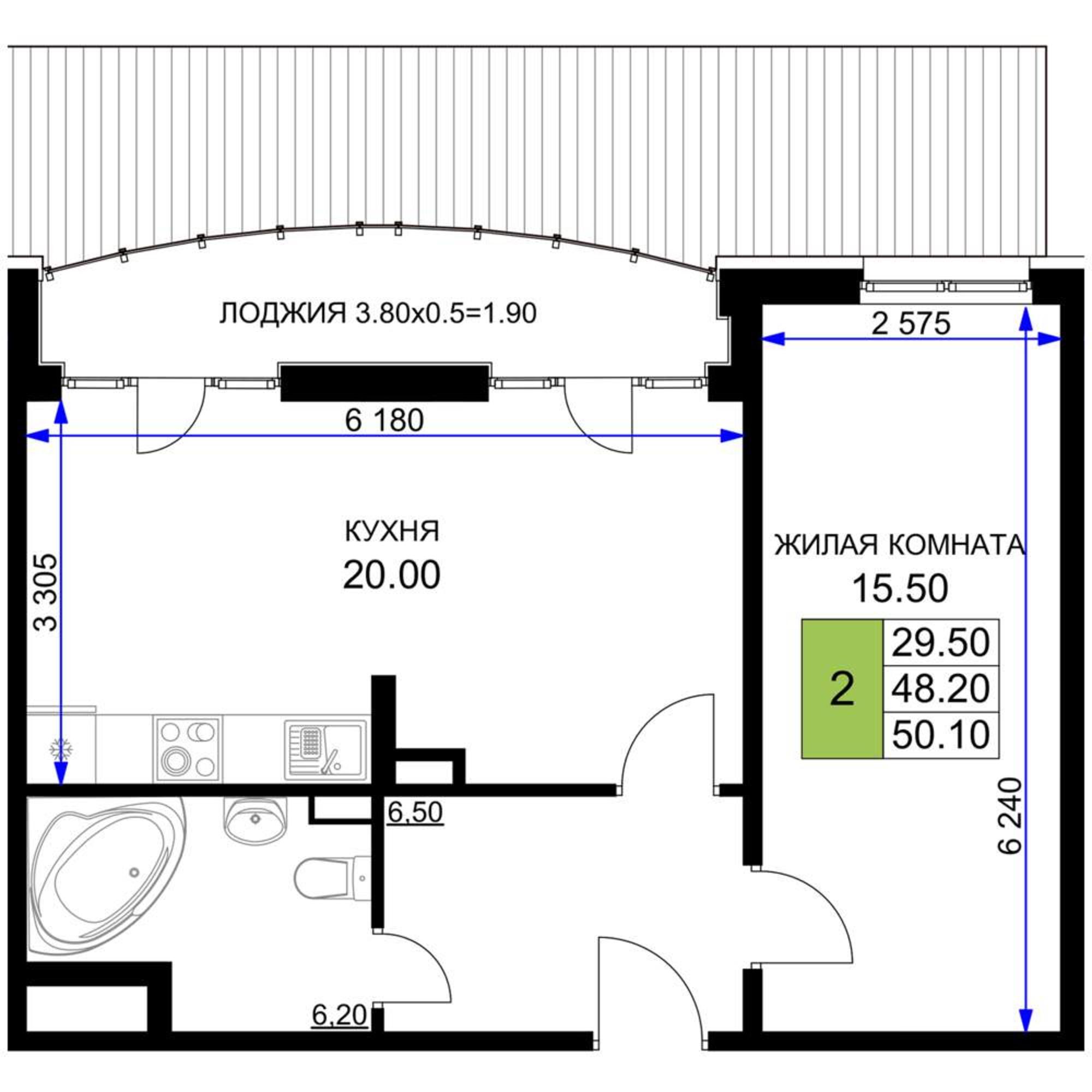 Купить квартиру за 10 198 800 рублей на Межсанаторный проезд, д.20 литера 1