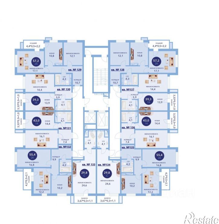 2-комн квартира в новом доме улица Ленина, 241к2,  д. 241к2