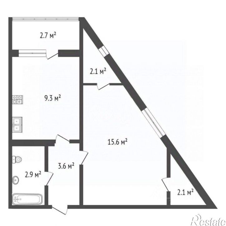 1-комн квартира ул Парковая, 60 6,  д. 60 6,  к. 6