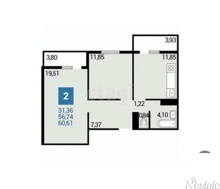 2-комн квартира улица Ленина, 235,  д. 235