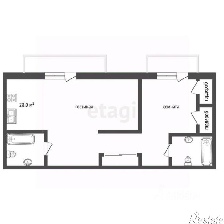 2-комн квартира улица Толстого, 27,  д. 27