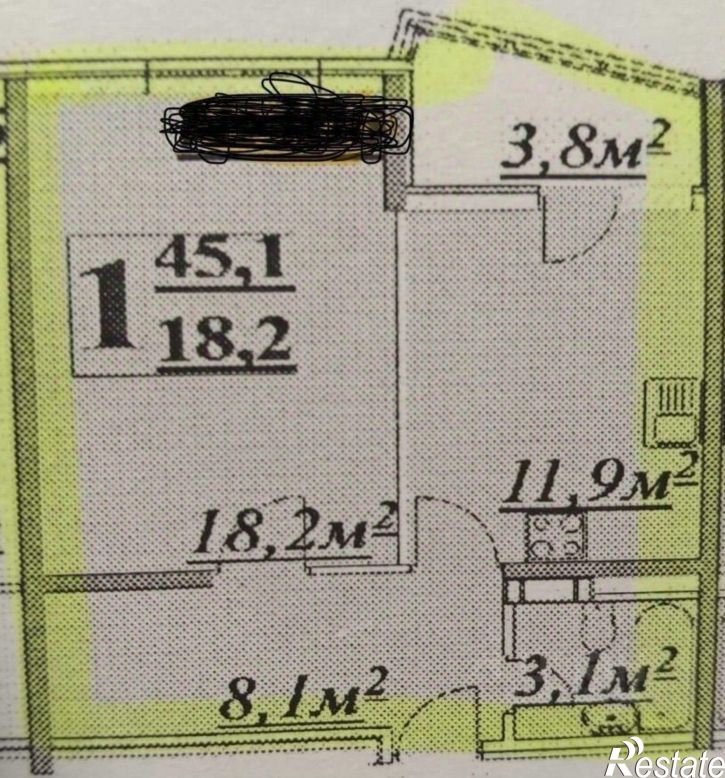 1-комн квартира ул Парковая, 60 3,  д. 60 3,  к. 3