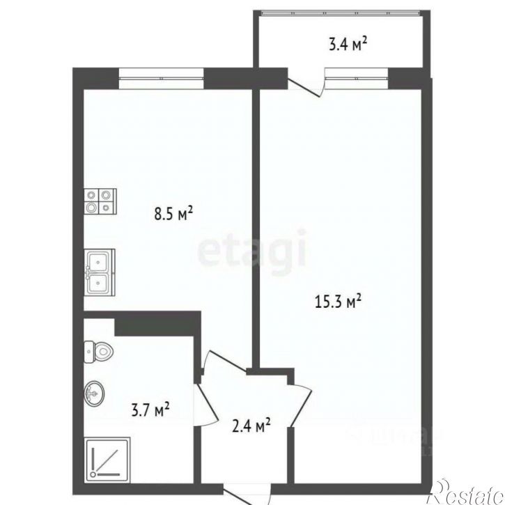 1-комн квартира Парковая улица, 61 к3,  д. 61 к3