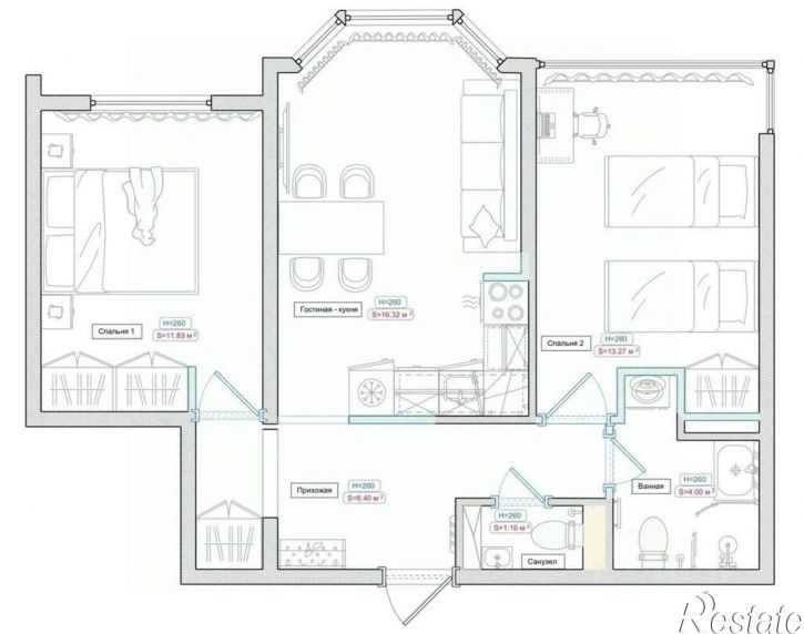 2-комн квартира улица Крылова, 13 к3,  д. 13 к3