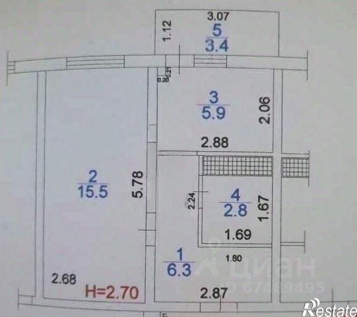 1-комн квартира ул Рождественская, 57 4,  д. 57 4,  к. 4