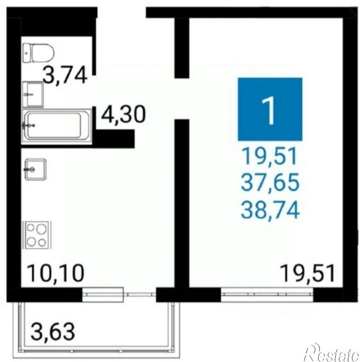 1-комн квартира ул Адмирала Пустошкина, 22 3,  д. 22 3,  к. 3