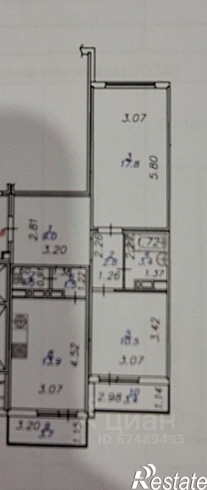 2-комн квартира ул Адмирала Пустошкина, 22 9,  д. 22 9,  к. 9