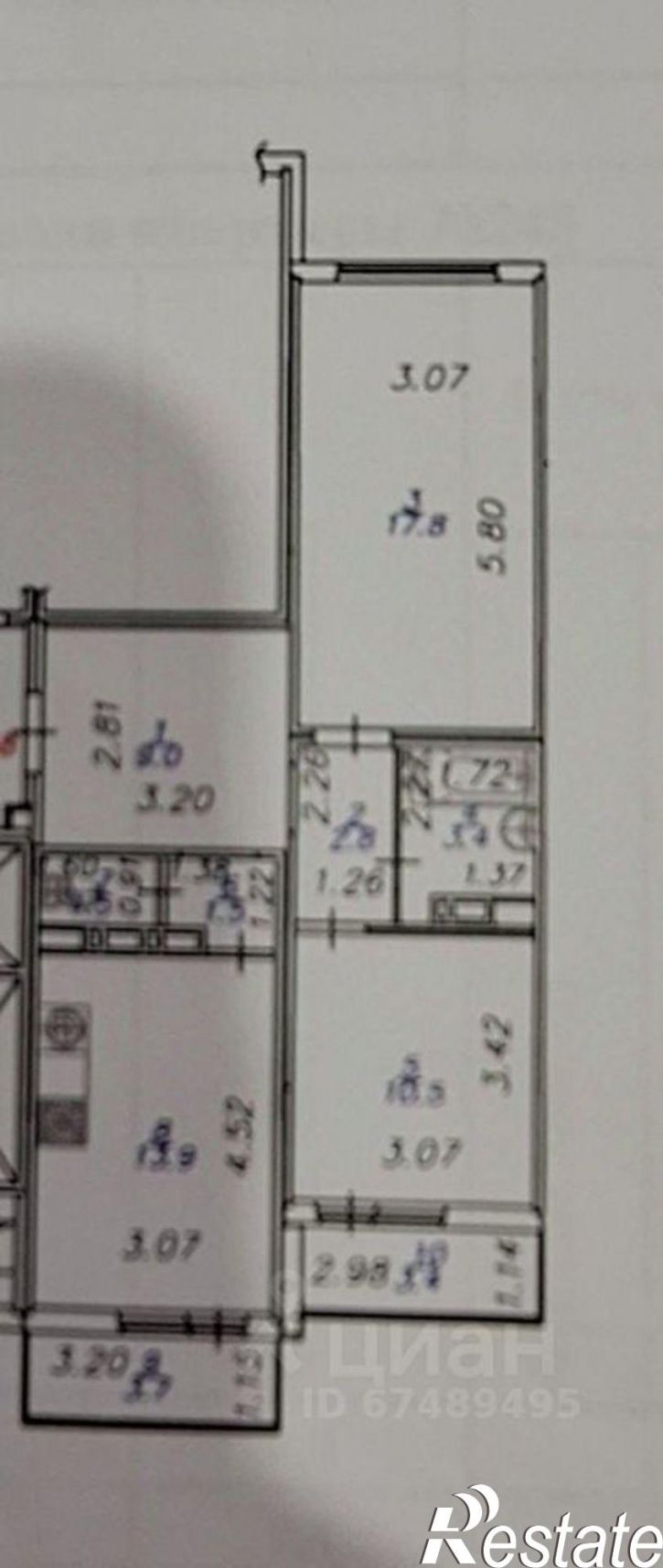 2-комн квартира ул Адмирала Пустошкина, 22 4,  д. 22 4,  к. 4