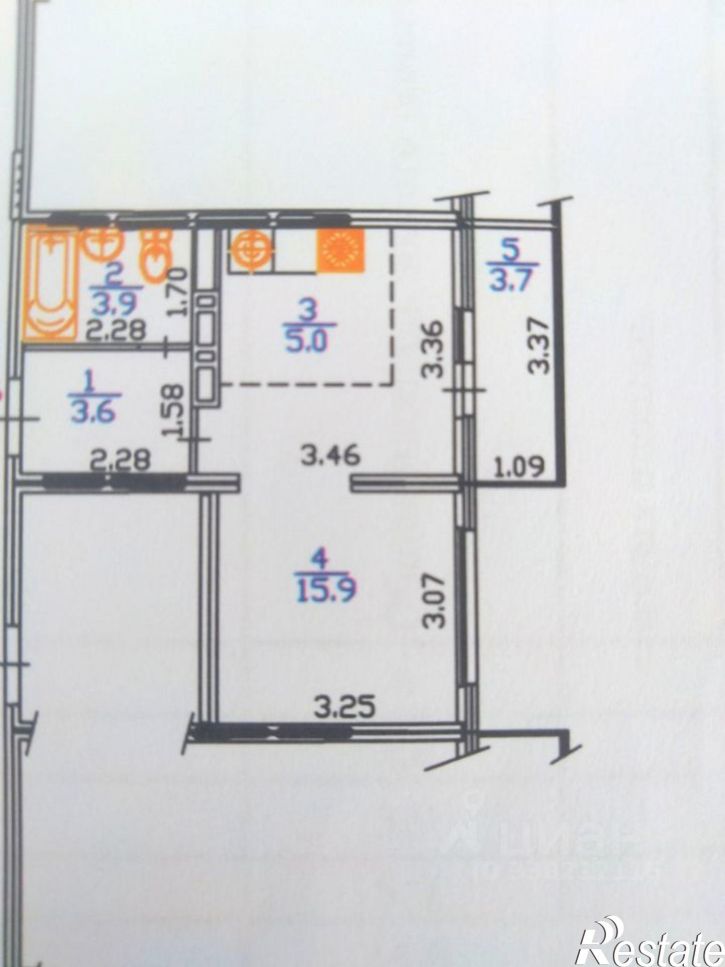 1-комн квартира ул Адмирала Пустошкина, 22 3,  д. 22 3,  к. 3