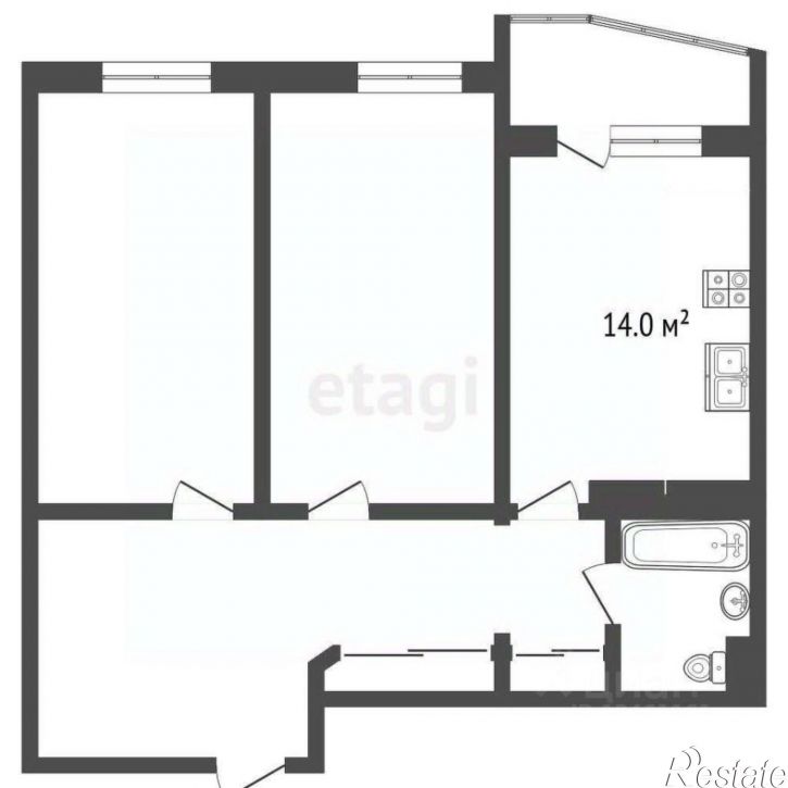 2-комн квартира Астраханская улица, 71А,  д. 71А