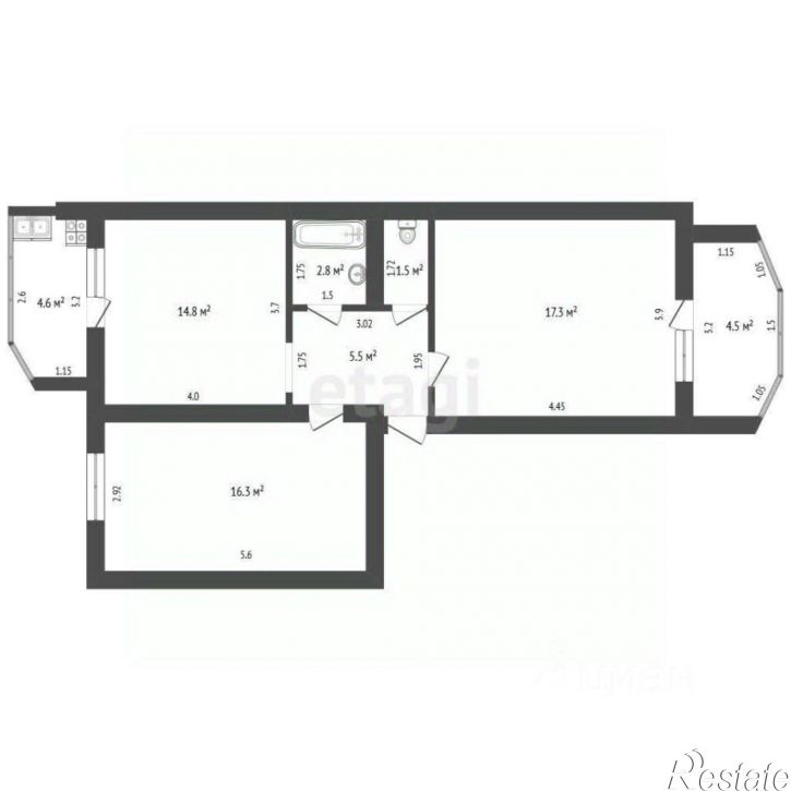 2-комн квартира улица Ленина, 209,  д. 209