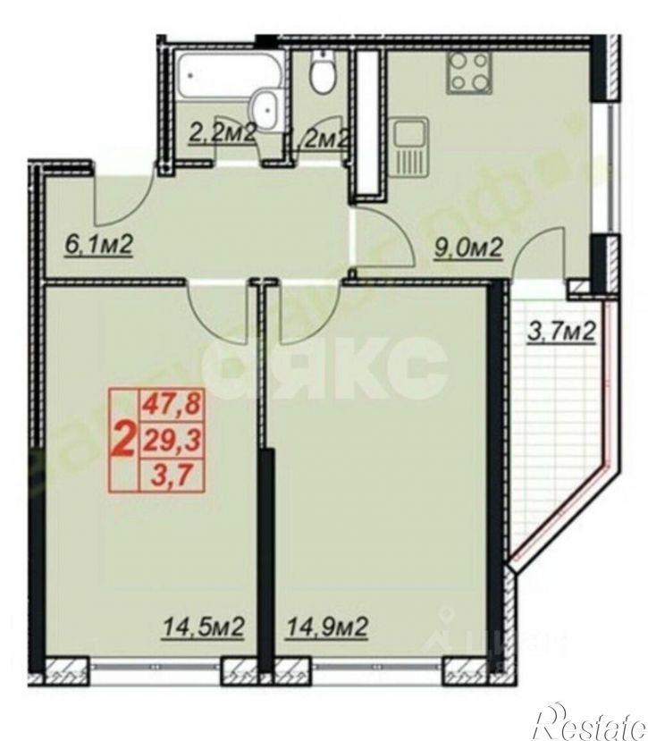 2-комн квартира ул Крестьянская, 27 2,  д. 27 2,  к. 2