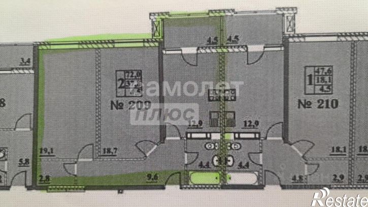 2-комн квартира Парковая улица, 60В к1,  д. 60В к1