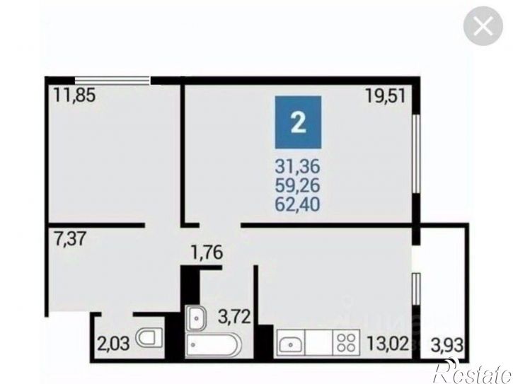 2-комн квартира ул Ленина, 233,  д. 233