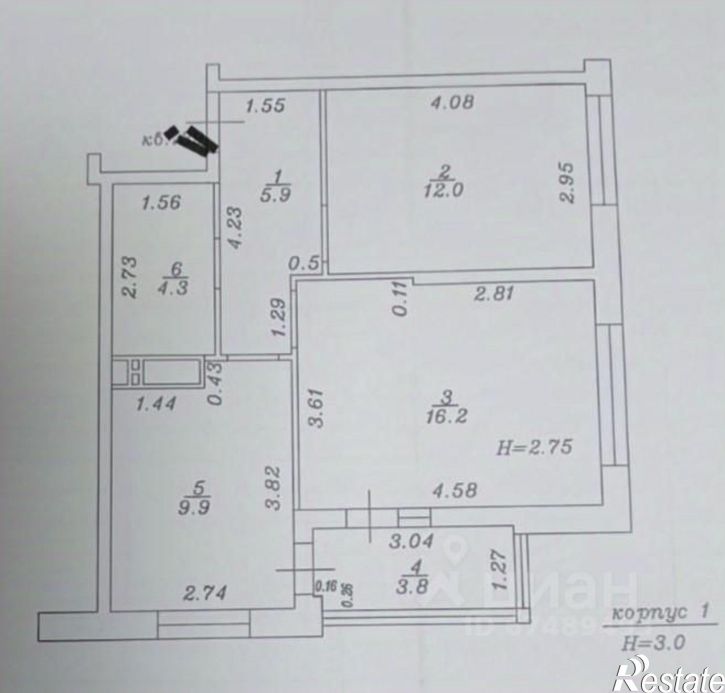 2-комн квартира Анапское шоссе, 18 1,  д. 18 1,  к. 1