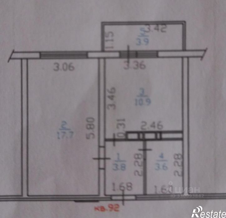 1-комн квартира ул Адмирала Пустошкина, 22 4,  д. 22 4,  к. 4