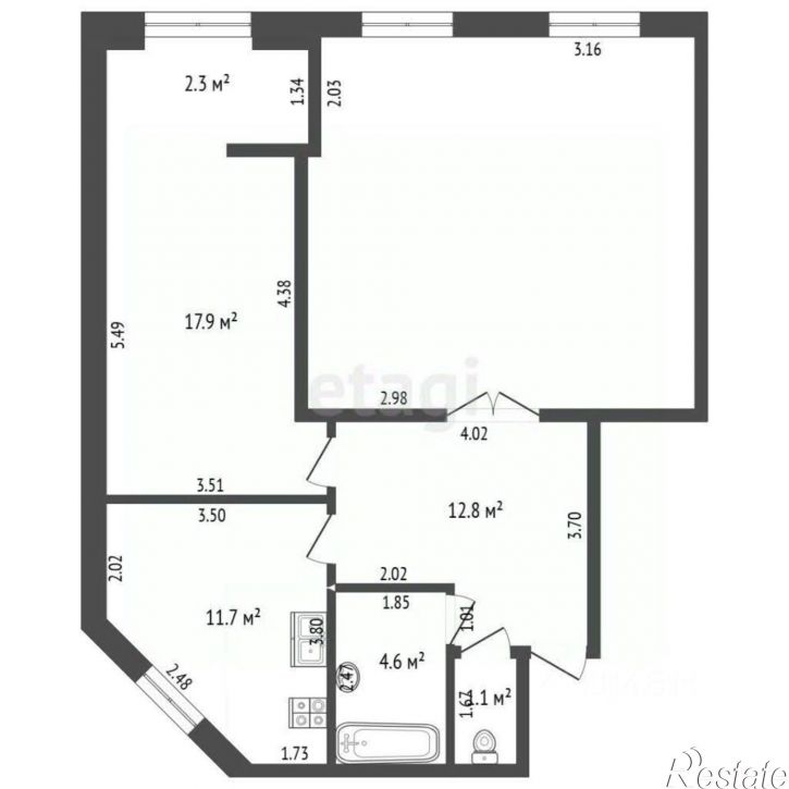 2-комн квартира бульвар Евскина, 5 к2,  д. 5 к2