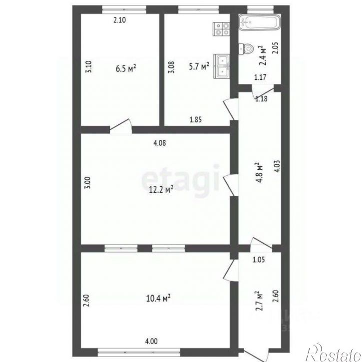 3-комн квартира Безымянный переулок, 4,  д. 4